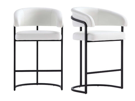 Augusta Counter Stool in White (set of 2) - Ornate Home