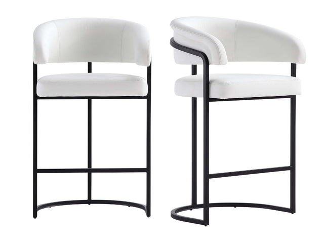 Augusta Counter Stool in White (set of 2) - Ornate Home