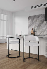 Augusta Counter Stool in White (set of 2) - Ornate Home