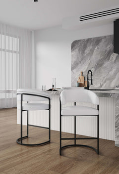 Augusta Counter Stool in White (set of 2) - Ornate Home