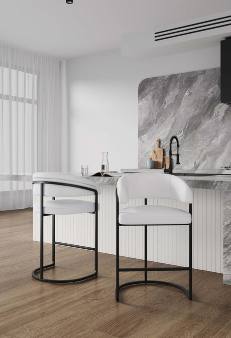 Augusta Counter Stool in White (set of 2) - Ornate Home