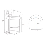 Augusta Counter Stool in White (set of 2) - Ornate Home