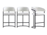 Augusta Counter Stool in White (set of 3) - Ornate Home