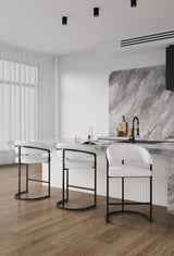 Augusta Counter Stool in White (set of 3) - Ornate Home