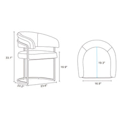 Augusta Dining Chair in Light Grey - Ornate Home