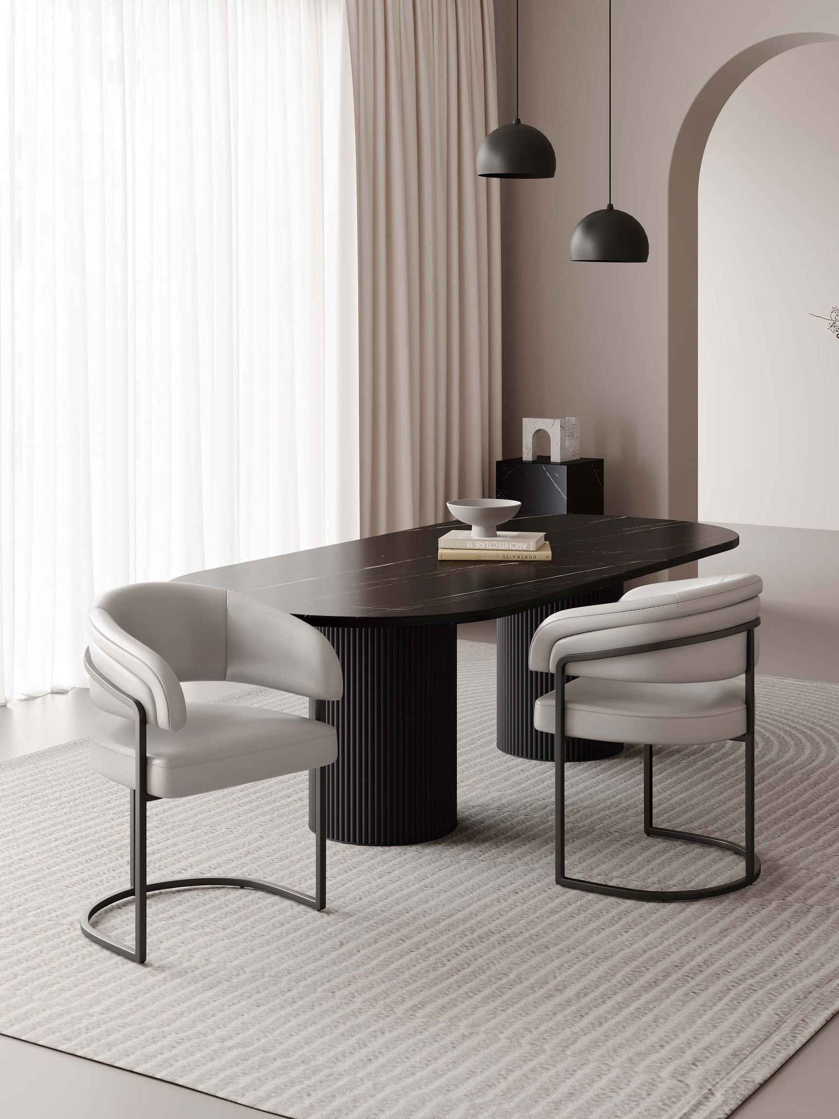 Augusta Dining Chair in Light Grey (set of 2) - Ornate Home