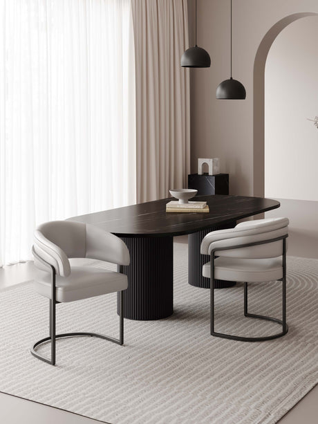 Augusta Dining Chair in Light Grey (set of 2) - Ornate Home