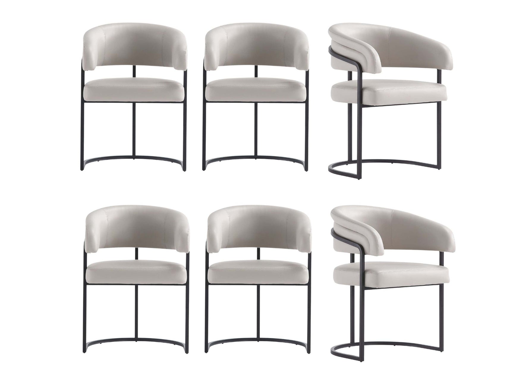 Augusta Dining Chair in Light Grey (set of 6) - Ornate Home