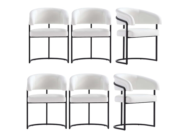 Augusta Dining Chair in White (set of 6) - Ornate Home