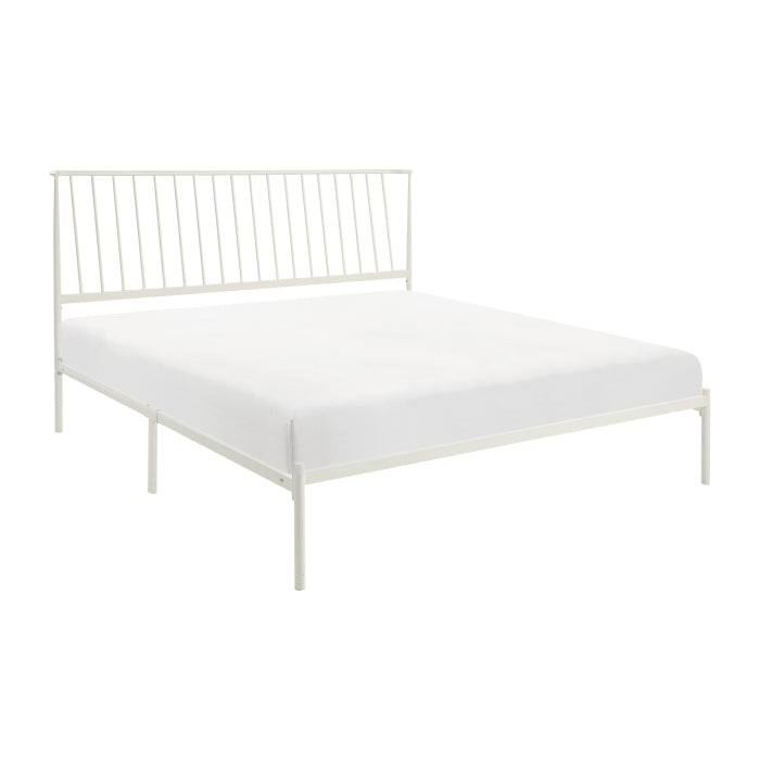 Augusta White Eastern King Platform Bed - Ornate Home