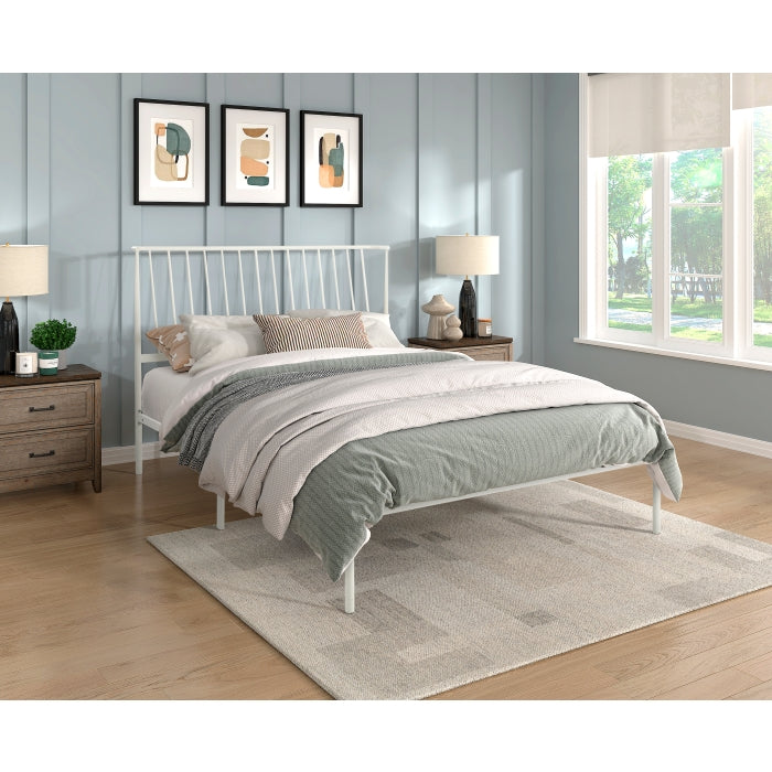 Augusta White Eastern King Platform Bed - Ornate Home