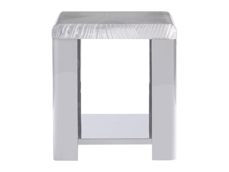Aura Acrylic/Polished Stainless Steel Side Table - Ornate Home