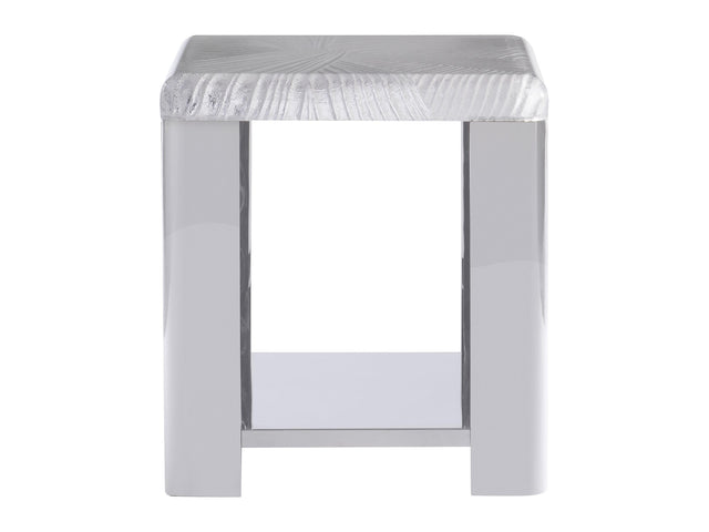 Aura Acrylic/Polished Stainless Steel Side Table - Ornate Home