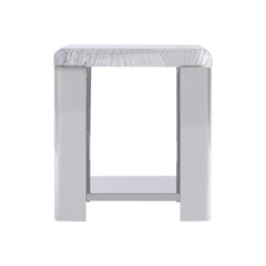 Aura Acrylic/Polished Stainless Steel Side Table - Ornate Home