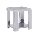 Aura Acrylic/Polished Stainless Steel Side Table - Ornate Home