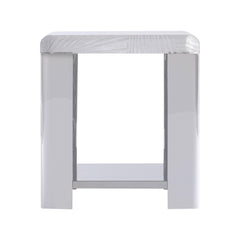 Aura Acrylic/Polished Stainless Steel Side Table - Ornate Home