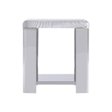 Aura Acrylic/Polished Stainless Steel Side Table - Ornate Home