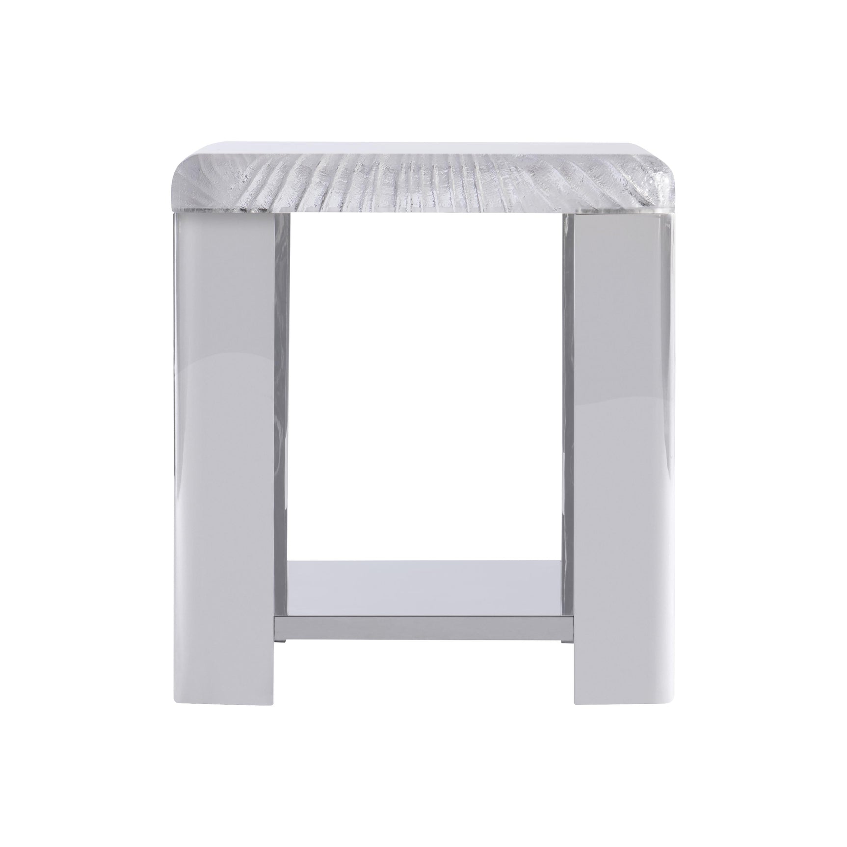 Aura Acrylic/Polished Stainless Steel Side Table - Ornate Home