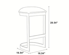 Aura Bar Stool in Blue and Polished Brass - Ornate Home