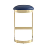 Aura Bar Stool in Blue and Polished Brass (set of 2) - Ornate Home
