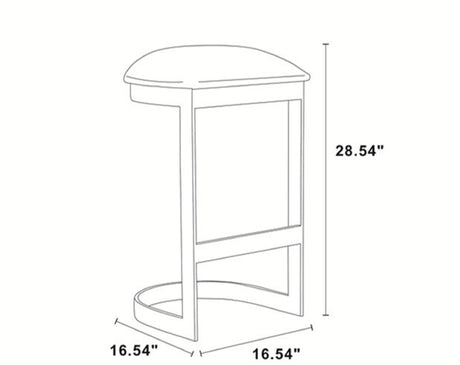 Aura Bar Stool in White and Polished Brass - Ornate Home
