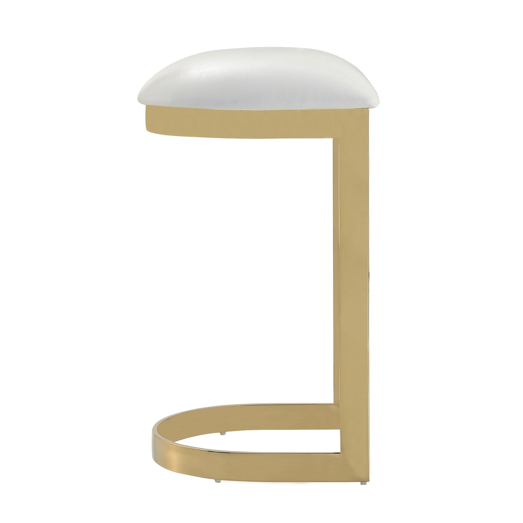 Aura Bar Stool in White and Polished Brass (set of 3) - Ornate Home
