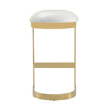 Aura Bar Stool in White and Polished Brass (set of 3) - Ornate Home