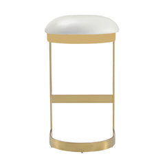 Aura Bar Stool in White and Polished Brass (set of 3) - Ornate Home