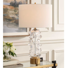 Aura Brass Clear Glass Table Lamp - Ornate Home