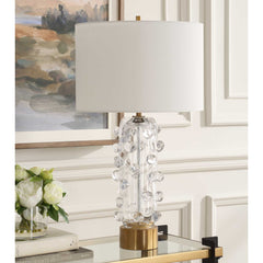 Aura Brass Clear Glass Table Lamp - Ornate Home