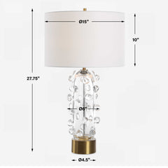 Aura Brass Clear Glass Table Lamp - Ornate Home