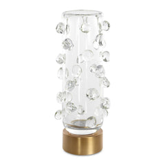 Aura Brass Clear Glass Vase - Ornate Home