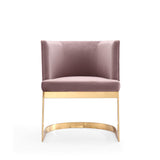 Aura Dining Chair in Blush and Polished Brass - Ornate Home
