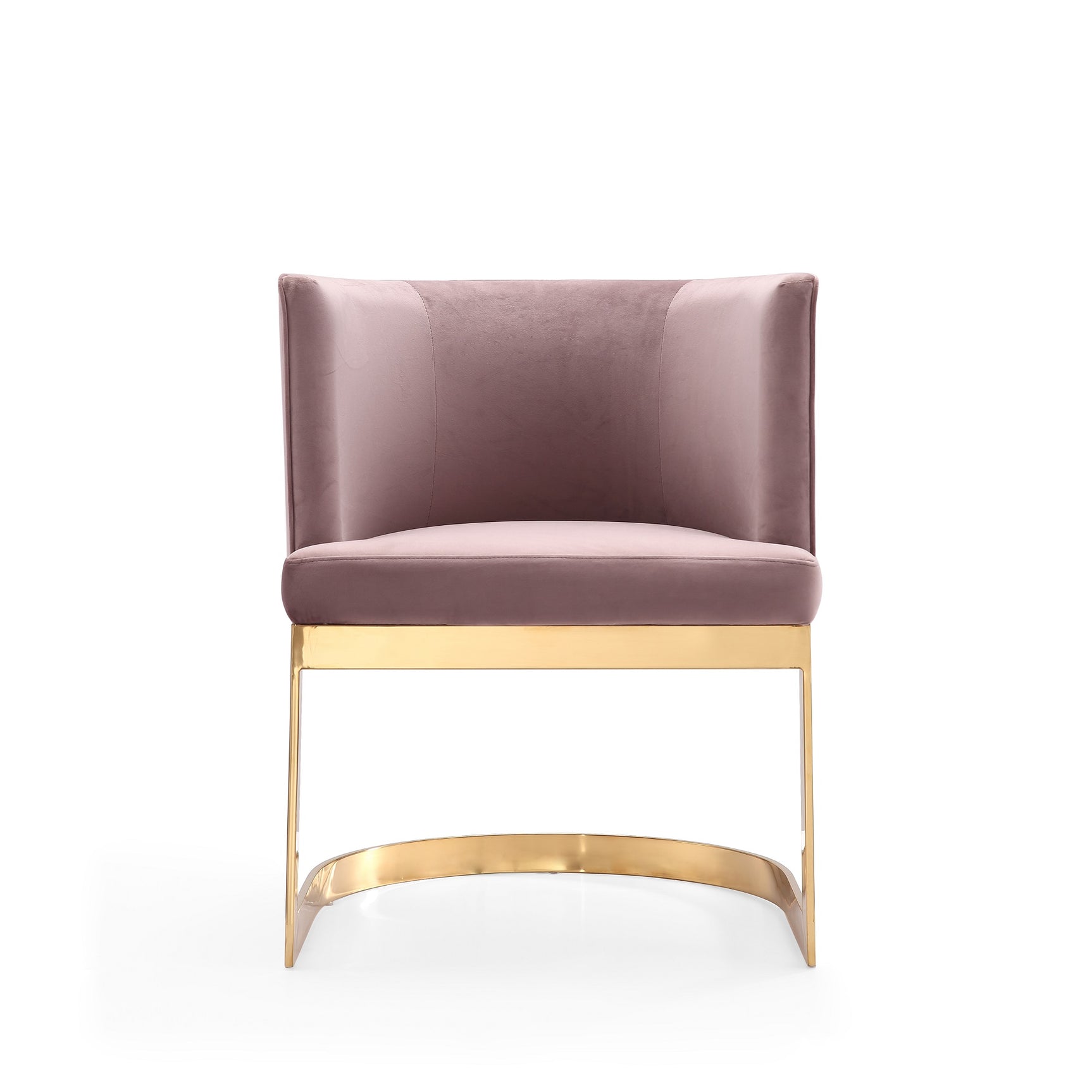 Aura Dining Chair in Blush and Polished Brass - Ornate Home