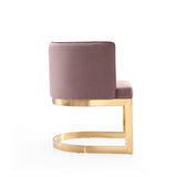 Aura Dining Chair in Blush and Polished Brass - Ornate Home