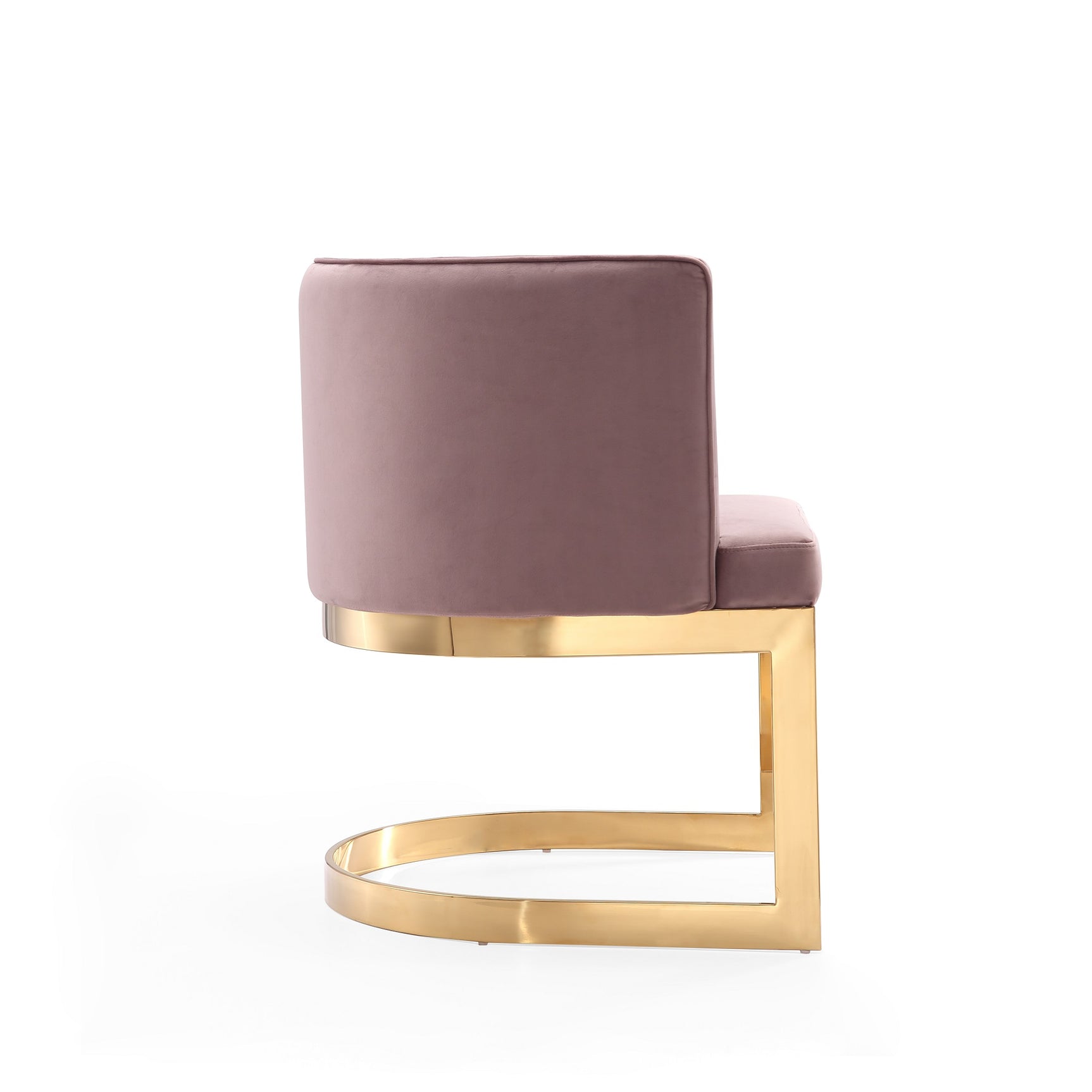 Aura Dining Chair in Blush and Polished Brass - Ornate Home