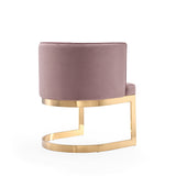 Aura Dining Chair in Blush and Polished Brass - Ornate Home