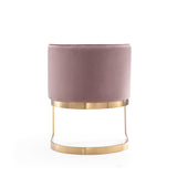 Aura Dining Chair in Blush and Polished Brass - Ornate Home
