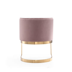 Aura Dining Chair in Blush and Polished Brass - Ornate Home