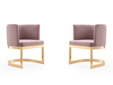 Aura Dining Chair in Blush and Polished Brass (set of 2) - Ornate Home