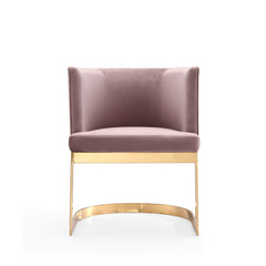 Aura Dining Chair in Blush and Polished Brass (set of 2) - Ornate Home