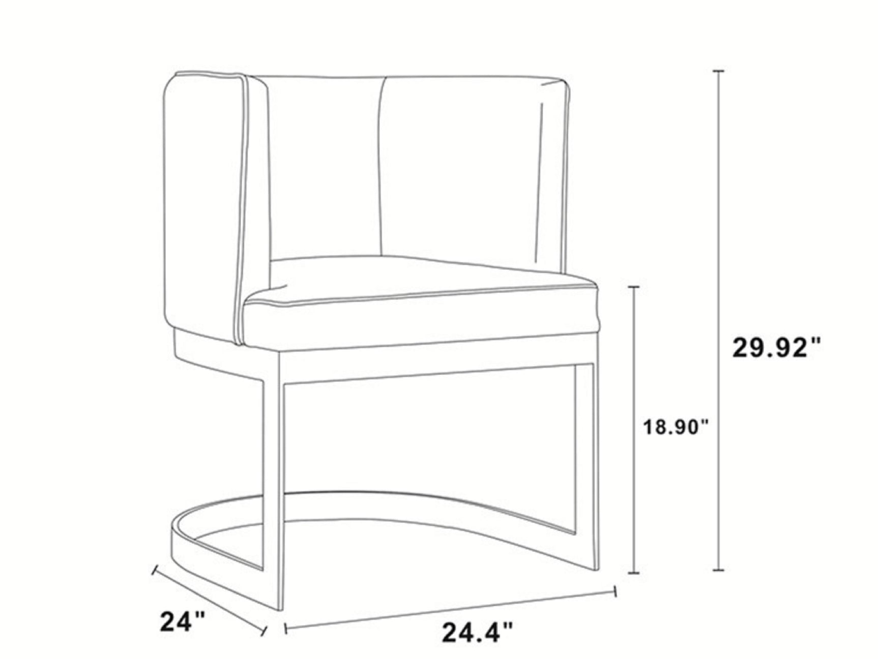 Aura Dining Chair in Royal Blue and Polished Brass - Ornate Home