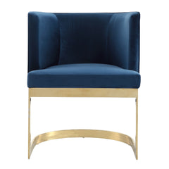 Aura Dining Chair in Royal Blue and Polished Brass - Ornate Home