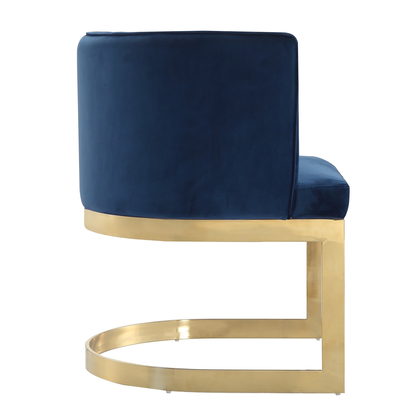 Aura Dining Chair in Royal Blue and Polished Brass (set of 2) - Ornate Home