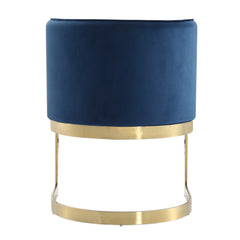 Aura Dining Chair in Royal Blue and Polished Brass (set of 2) - Ornate Home