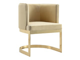 Aura Dining Chair in Sand and Polished Brass - Ornate Home