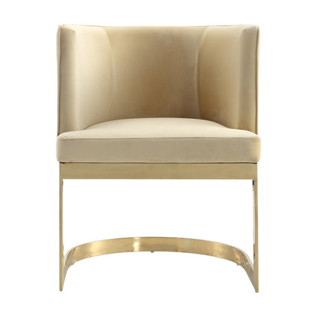 Aura Dining Chair in Sand and Polished Brass - Ornate Home