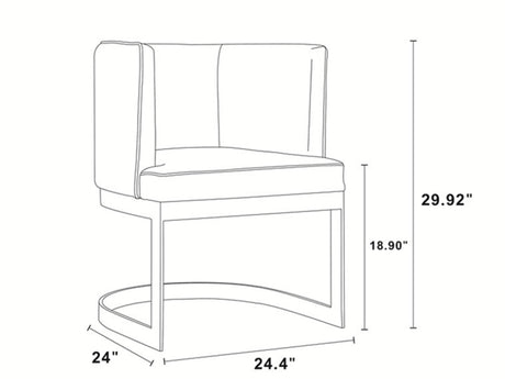 Aura Dining Chair in Sand and Polished Brass (set of 2) - Ornate Home