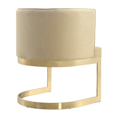 Aura Dining Chair in Sand and Polished Brass (set of 2) - Ornate Home
