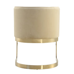 Aura Dining Chair in Sand and Polished Brass (set of 2) - Ornate Home